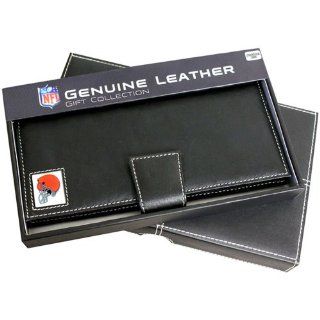 Cleveland Browns Leather Checkbook Holder : Sports Fan Wallets : Sports & Outdoors