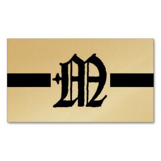 Gothic Letter "M" Classic English Initial Business Card