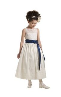 Ball Gown Bateau Ankle Length Flowers Girl Dress Satin: Clothing