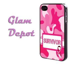 Breast Cancer Survivor Pink Camouflage Pattern with Ribbon iPhone 4 4s Case by GD: Cell Phones & Accessories