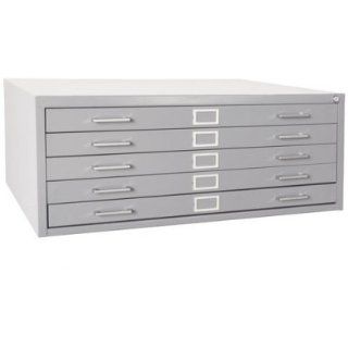 Cabinets with 5 Drawer Flat File Color: Dove Gray : Storage Cabinets : Office Products