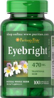 Puritan's Pride Eyebright 470 mg 100 Capsules: Health & Personal Care