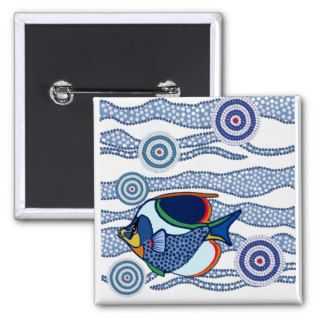 Aboriginal Dot Art Fish 01 Pins