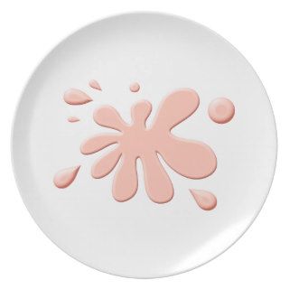 Pink Paint Splodge Dinner Plates