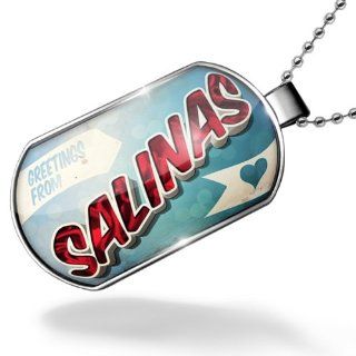Dogtag Greetings from Salinas, Vintage Postcard Dog tags necklace   Neonblond: NEONBLOND: Jewelry