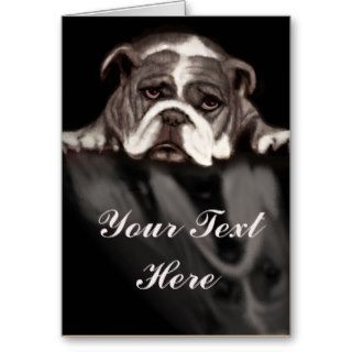 Sad bulldog emotional note card for any sad moment