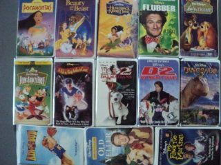 Disney 13 Pack VHS Movies, Walt Disney: Pocahontas   Masterpiece, Beauty and the Beast Classics) , Hunchback of Notre Dame, Flubber, Lady and the Tramp  Masterpiece Collection, Fun and Fancy Free  Fully Restored Limited Edition, A Kid in King Arthur's 