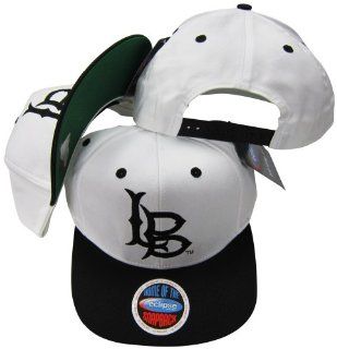 California State University of Long Beach 49ers Logo White/Black Two Tone Plastic Snapback Adjustable Plastic Snap Back Hat / Cap : Sports Fan Baseball Caps : Sports & Outdoors