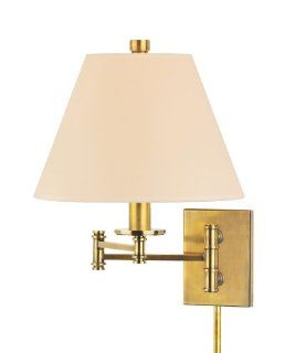 Hudson Valley Lighting 7721 AGB Claremont 1 Light Swing Arm Wall Sconce, Aged Brass    