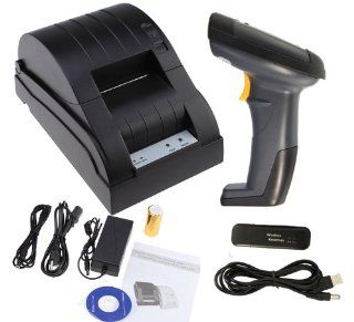 DBPOWER Handheld Wireless Scanner Barcode Reader Scanner 2.400 2.483MHz High Speed 58mm POS USB Thermal Printer Black : Bar Code Scanners : Office Products