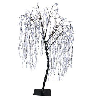8' Pre Lit Christmas Willow Tree Outdoor Yard Art Decoration   Cool White LED Lights  Patio, Lawn & Garden