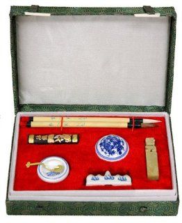 Oriental Furniture Best Arts Crafts Creative Educational Gift Ideas 2011, Chinese Calligraphy Writing Set with Brocade Box