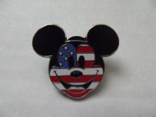 Disney Trading Pin Mickey Mouse Face Head United States Flag WDW LOOK Mickey Ears: Everything Else