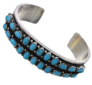 Navajo D. Livingston Turquoise Sterling Silver Cuff Bracelet EX24883 SilverTribe Jewelry