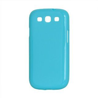 Glossy Case for Samsung i9300 / GT i9300 Galaxy S3 SIII   TPU Silicone Back Phone Cover + 2 Screen Protectors (Baby Blue): Cell Phones & Accessories