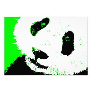 green panda invitation