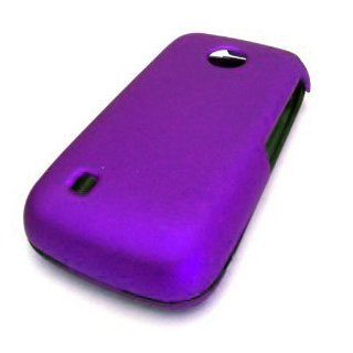 Straight Talk NET 10 LG 505c PURPLE SOLID RUBBERIZED RUBBER COATED Design HARD Case Skin Cover Protector Accessory LG 505C LG505C LG 505 C: Cell Phones & Accessories