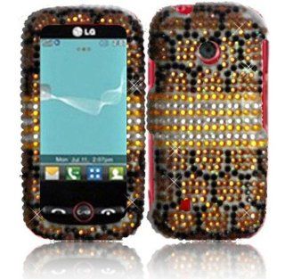 Gold Entice Full Diamond Bling Case Cover for Straighttalk LG 505C: Cell Phones & Accessories