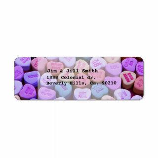 Candy Heart Messages Custom Return Address Label