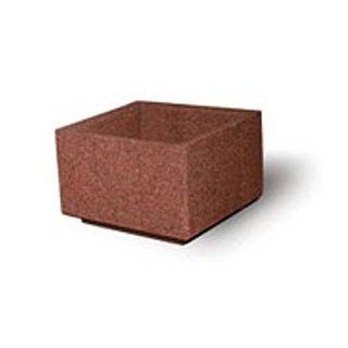 Concrete Planter, 36" Sq. X 24" H Square Red Quartzite : Patio, Lawn & Garden