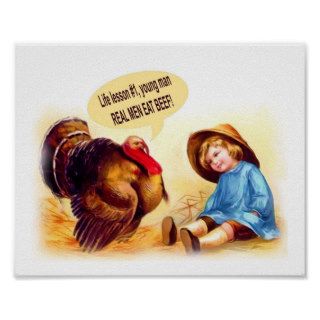 Eat Beef Turkey Funny Thanksgiving Print