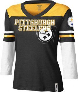 Pittsburgh Steelers Women's Statement 3/4 Sleeve Jersey Tee   Medium : Athletic Jerseys : Sports & Outdoors