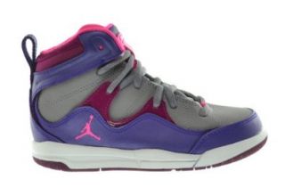 Jordan Girls Flight TR'97 (PS) Little Kids Basketball Shoes Electric Purple/Pink Cement Grey Raspberry 599940 509 12.5: Shoes
