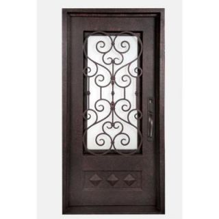 Iron Doors Unlimited Vita Francese 3/4 Lite Painted Antique Copper Decorative Wrought Iron Entry Door IV4082LSCS