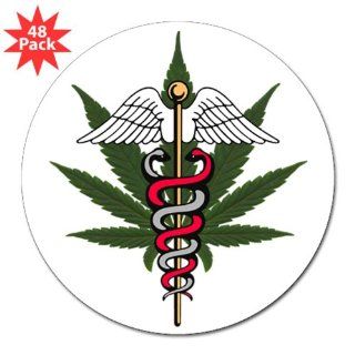 3" Lapel Sticker (48 Pack) Medical Marijuana Symbol: Everything Else