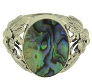 Sz 10 Abalone Paua Shell Sterling Silver 925 Ring Jero Gingsir Jewelry