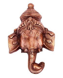 Christmas Deal 40% Off   Shining 11.5" Ht Ganesh Ganpati Idol Head Wall Sculpture Plaque Unique Gift Ideas & Home Decor   Elephant Figurines