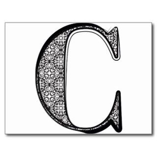 Fashion font, Letter C Postcard