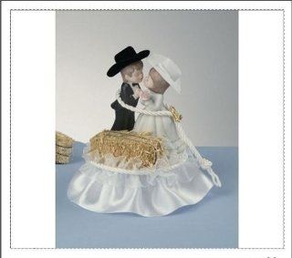 WesternWear Unisex Western wedding cowboy and cowgirl "tie the knot" cake topper One Size White One Size: Kitchen & Dining