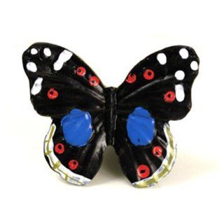 UniDecor Resin Cabinet Hardware Butterfly Shape Knob 10 pcs/lot Black Multicolored 508 (Length 1.77 inch 45mm Width 1.57 inch 40mm)    