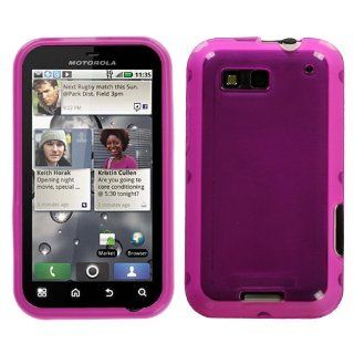 Soft Skin Case Fits Motorola MB525 Defy Semi Transparent Hot Pink (Rubberized) Candy Skin T Mobile: Cell Phones & Accessories