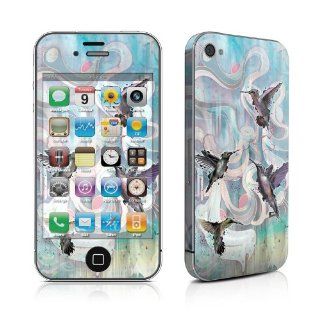 Hummingbirds Design Protective Decal Skin Sticker (High Gloss Coating) for Apple iPhone 4 / 4S 16GB 32GB 64GB: Cell Phones & Accessories