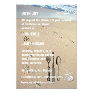 Beach Wedding Rehearsal Dinner Invitation