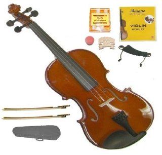 Merano MV40 1/4 Size Hand Made Solid Wood Ebony Fitted Violin with Hard Case and Bow+2 Sets Strings+2 Bridges+2 Bows+Pitch Pipe+Shoulder Rest+Rosin: Musical Instruments