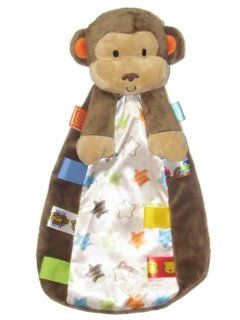 Taggies Monkey Plush Security Blanket with Rattle Monkey Head and Satin Backside by Taggies   Brown   Not Applicable : Nursery Blankets : Baby
