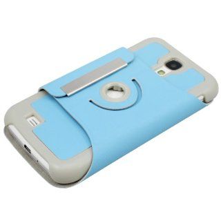 New Fashion 360 Protection Series New Arrival Ultra Slim 360 Degree Rotating PU Leather Stand Case for SamSung Galaxy SIV S4 I9500 (Sky Blue) Cell Phones & Accessories