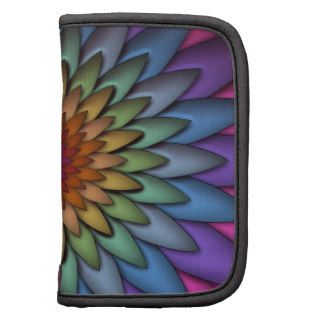 Beautiful Bright Rainbow Flower Folio Planners