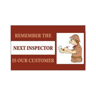 NMC BT530 Motivational and Safety Banner, Legend "REMEMBER THE NEXT INSPECTOR IS OUR CUSTOMER" with Graphic, 60" Length x 36" Height, Vinyl: Industrial Warning Signs: Industrial & Scientific