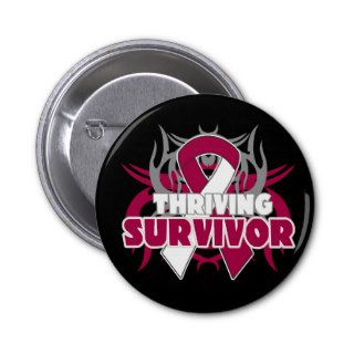 Thriving Throat Cancer Survivor Buttons