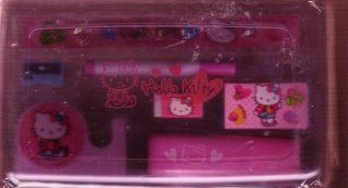Hello Kitty Clear Pink Hard Plastic Pencil Box: Toys & Games