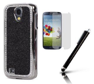 ShopNY Black Glitter Bling Rhinestone Diamond Case Cover For Samsung Galaxy S4 i9500 SIV + Stylus Pen + Screen Protector: Cell Phones & Accessories