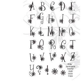 Snow Caps Alphabet Clear Unmounted Rubber Stamp Set (Y535)