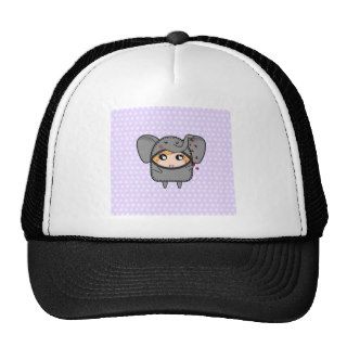 Kawaii Jungle Chibi Elephant Hearts Girl Trucker Hats