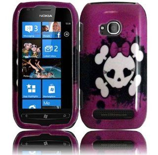 Nokia Lumia 710 Phone Case Accessory Cute Delicate Pretty Pinky Skull Hard Snap On Cover with Free Gift Aplus Pouch: Cell Phones & Accessories