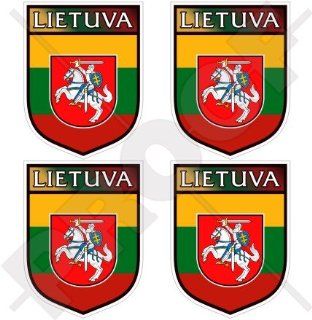 LITHUANIA Lithuanian Shield LIETUVA 50mm (2") Vinyl Bumper Helmet Stickers, Decals x4: Everything Else