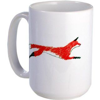 CafePress Leaping Fox Large Mug Large Mug   Standard: Kitchen & Dining